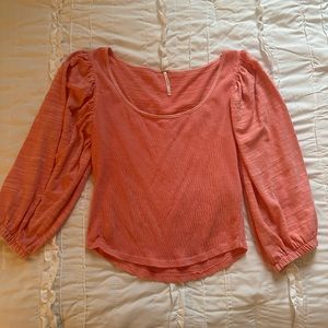 Free people orange long sleeve top